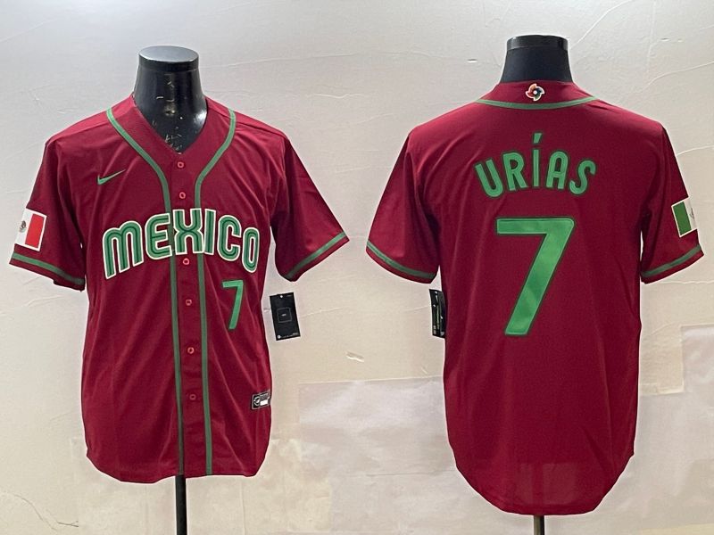 Men 2025 World Cub Mexico #7 Urias Red Nike MLB Jersey style 2->more jerseys->MLB Jersey